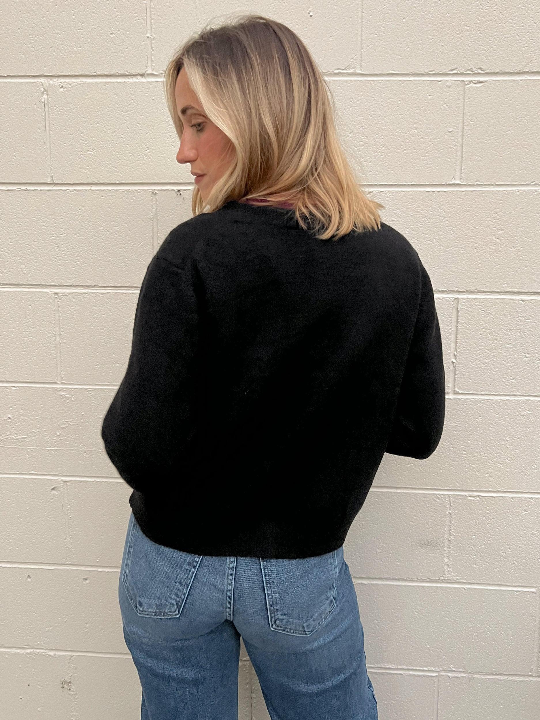 [Z Supply] Outlook Black Knit Button Front Cardigan Product Image