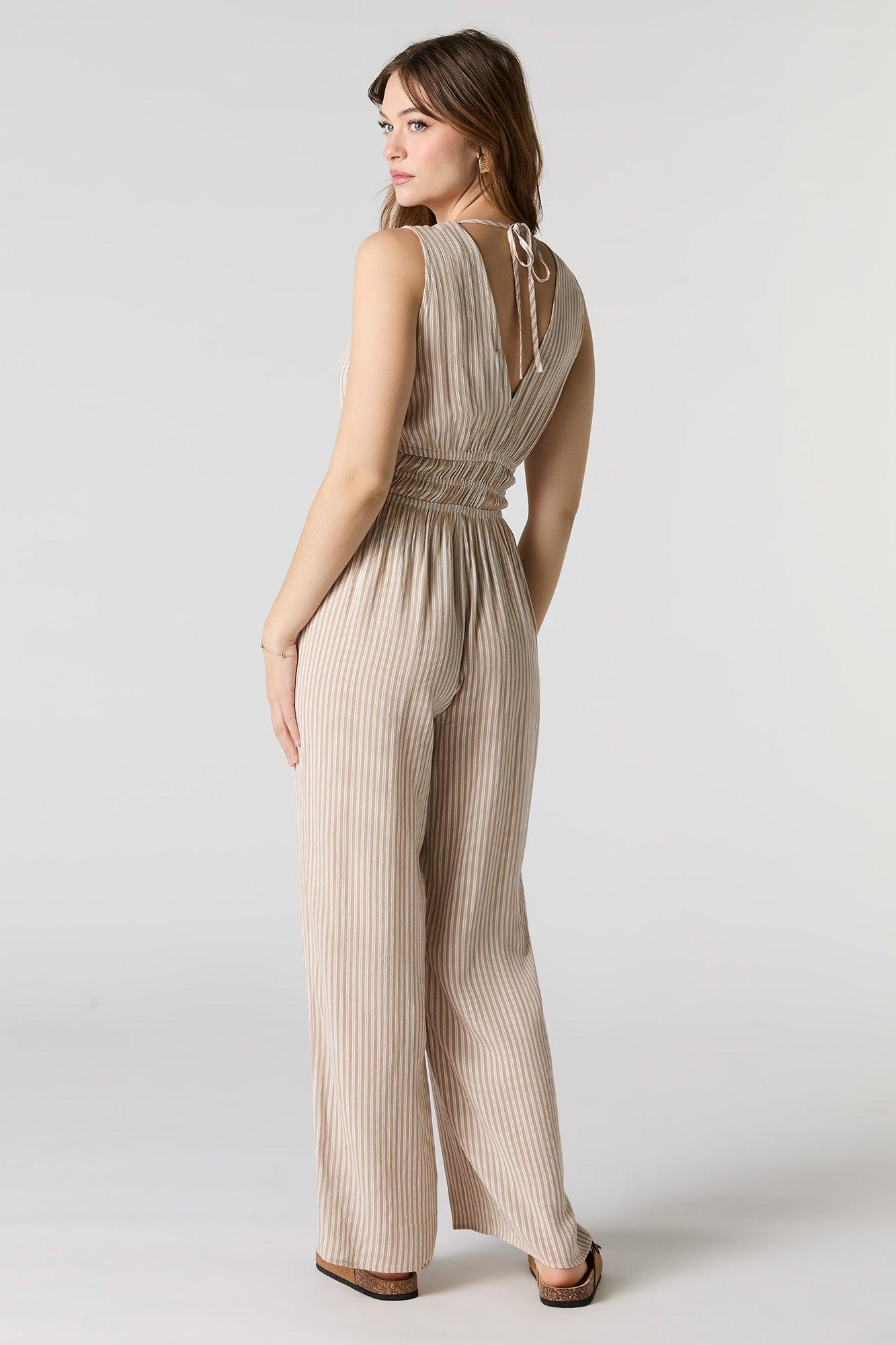 V-Neck Cut-Out Wide Leg Jumpsuit Female Product Image