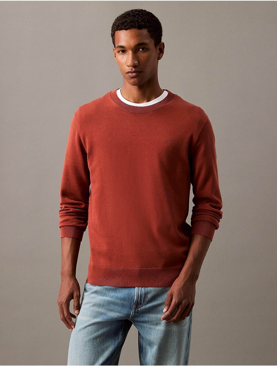Calvin Klein Men's Smooth Cotton Sweater - Grey - XL Product Image