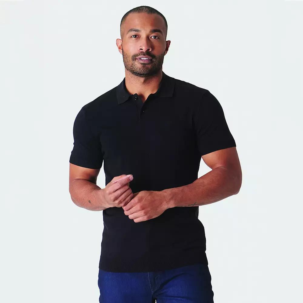 Men's True Classic Stretch Short Sleeve Sweater Polo, Size: XXL, Black Product Image