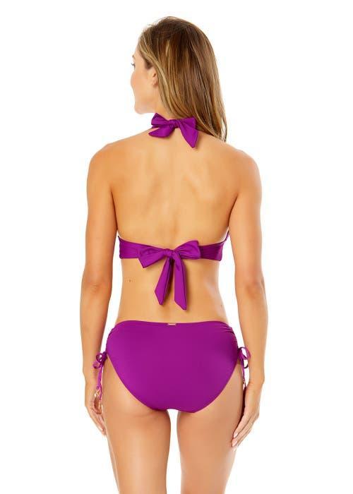 Anne Cole Women's Live In Color Halter Bikini Top in Fuchsia at Nordstrom, Size Medium Product Image