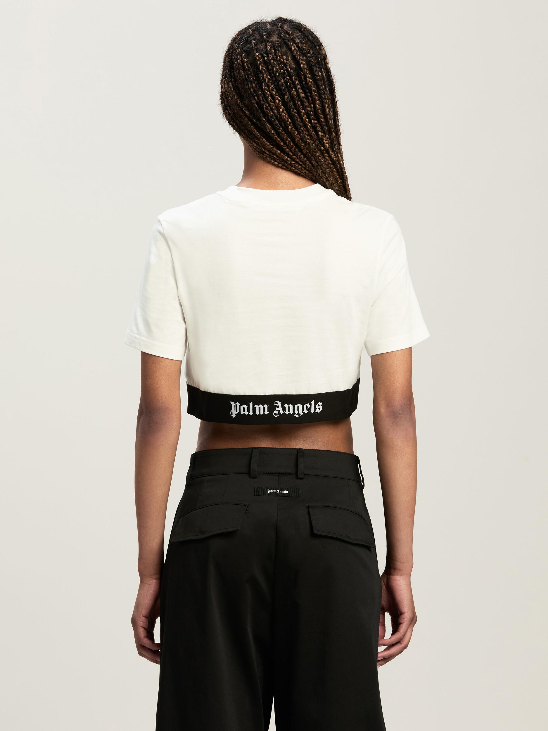 Classic Logo Tape Crop Tee Off White Bla Product Image