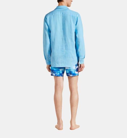 Mens Long-Sleeve Linen Shirt Product Image