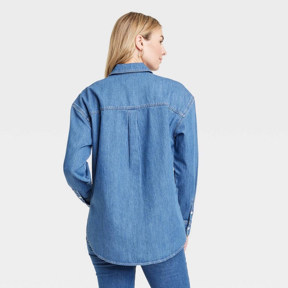 Womens Oversized Long Sleeve Collared Button-Down Shirt - Universal Thread Red XXL Product Image