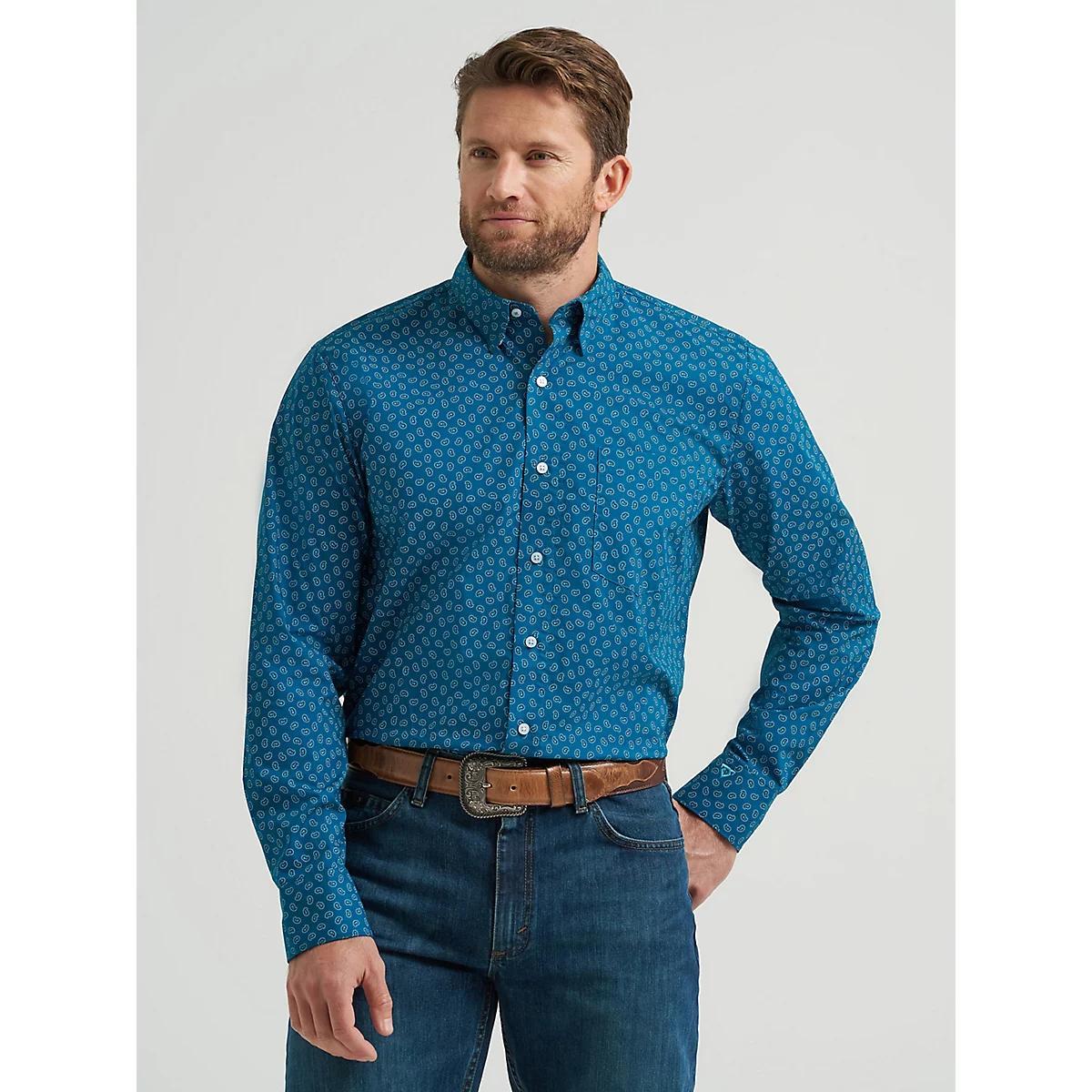 Men's Cody Johnson One Pocket Button Down Shirt in Ink Cell Product Image