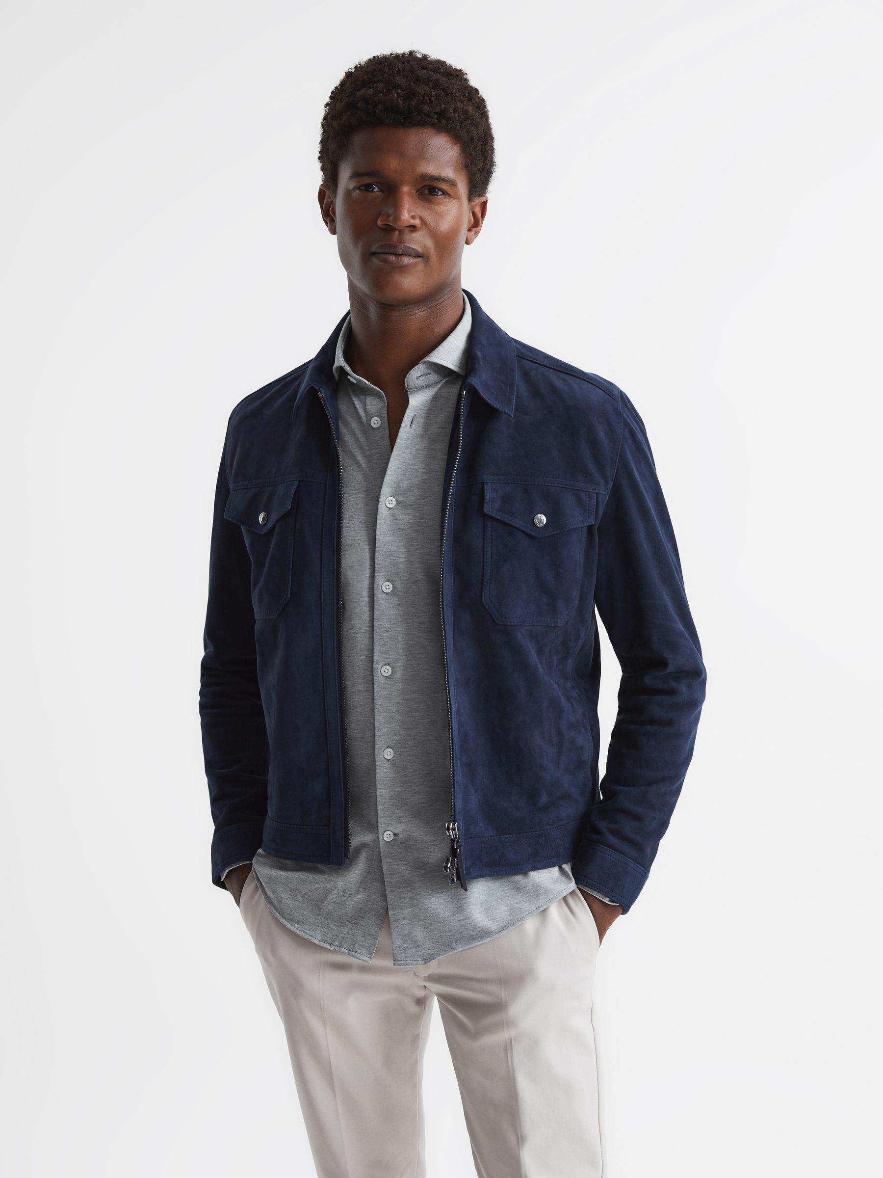 Cutaway Collar Jersey Slim Fit Shirt in Grey Melange Product Image
