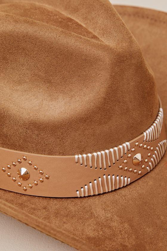 Briette Light Brown Studded Cowboy Hat Product Image