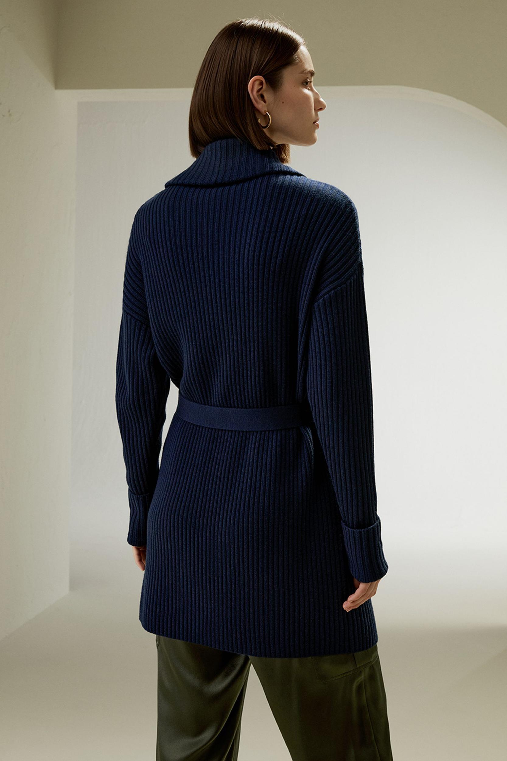 Merino Wool Shawl Collar Cardigan Product Image