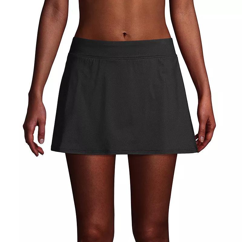 Petite Lands' End UPF 50 Tummy Control Swim Skirt, Women's, Size: 4 Petite, Black Product Image