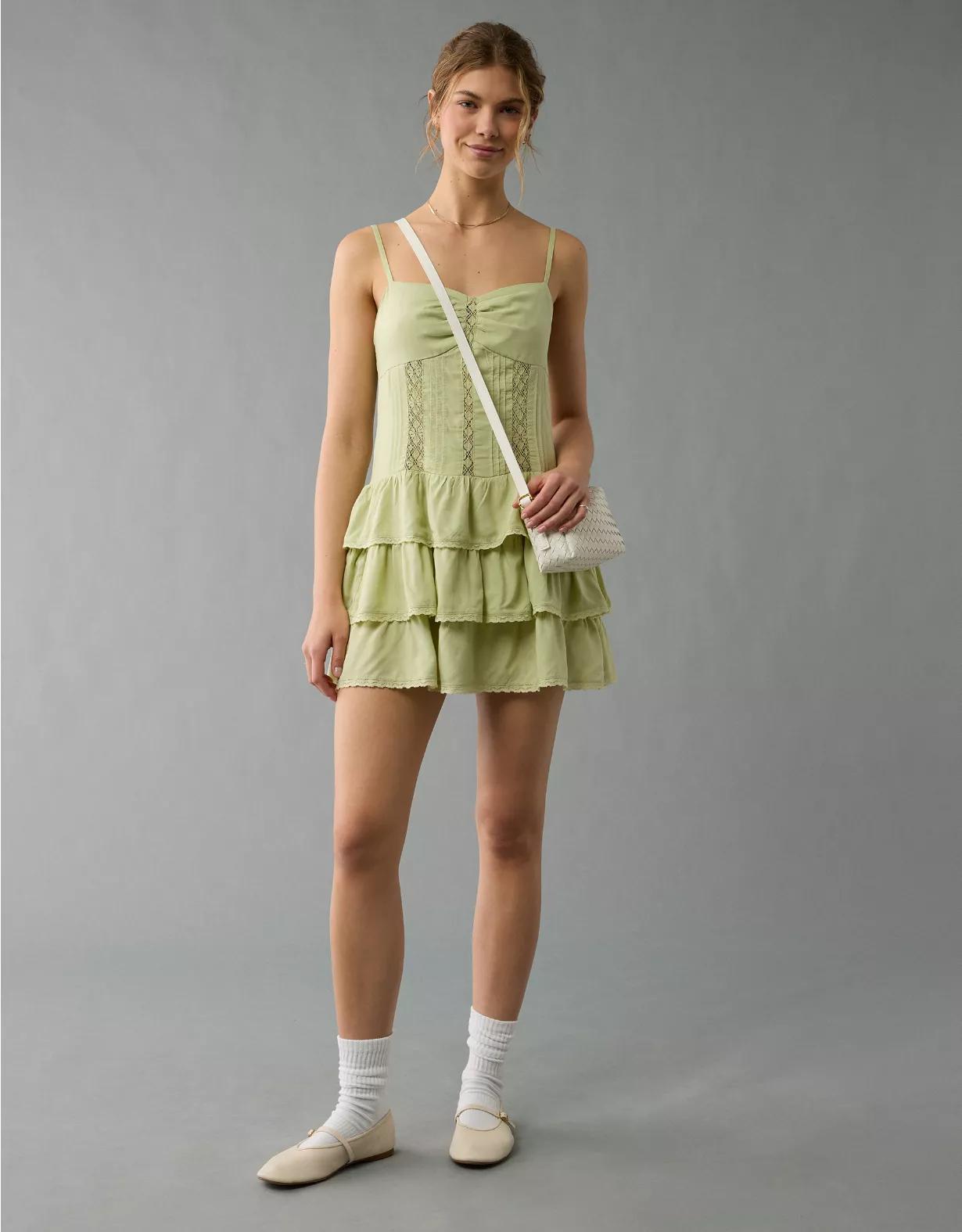 AE Catie Corset Tiered Mini Dress Product Image