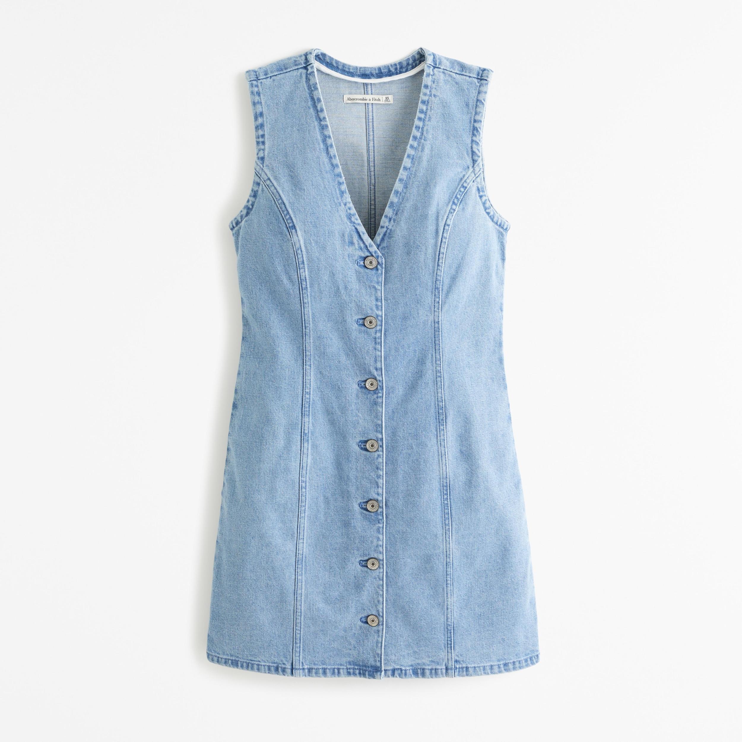 The A&F Mara Denim Vest Mini Dress Product Image