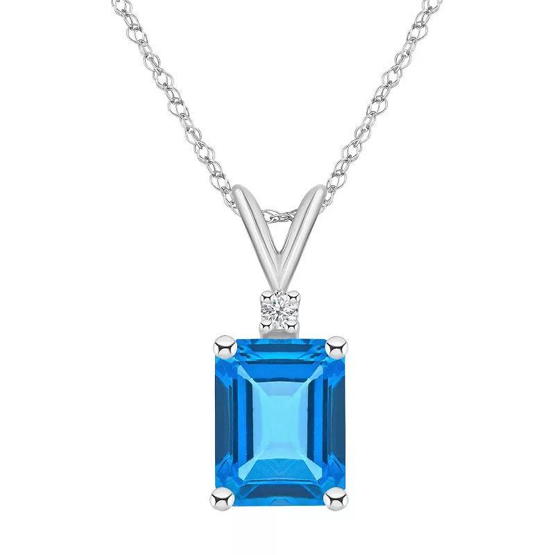 Celebration Gems 14k White Gold Gemstone & Diamond Accent Pendant Necklace, Women's, Size: 18", Purple Product Image