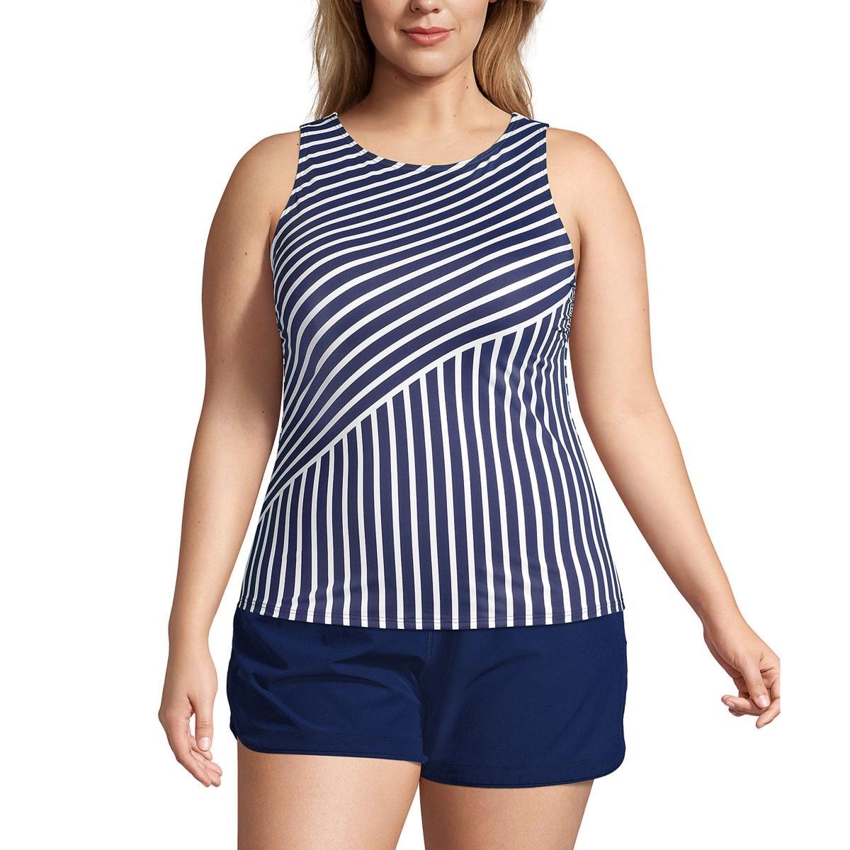 Plus Size Lands' End DDD-Cup Chlorine Resistant UPF 50 Tankini Top, Women's, Size: 20W Ddd, Deep  Blue Product Image
