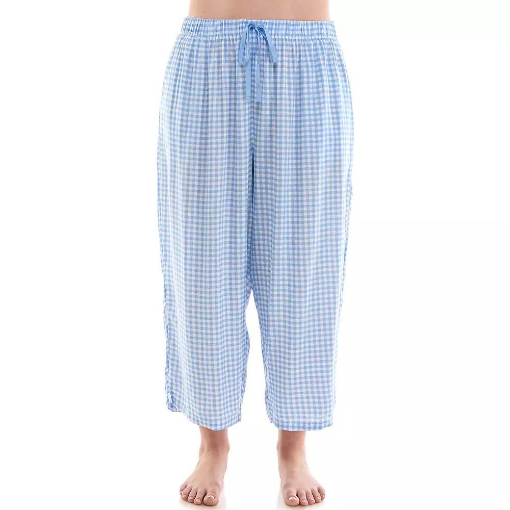 Plus Size Croft & Barrow® Woven Rayon Pajama Capri Pants, Women's, Size: 2XL, French Plaid Product Image