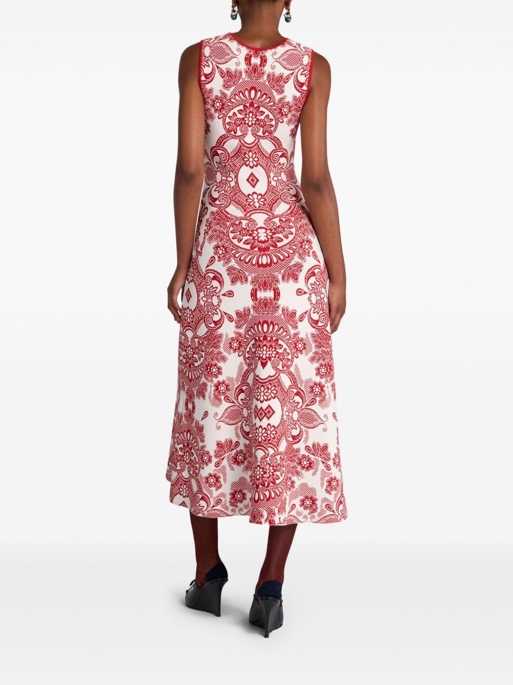 patterned-jacquard midi dress Product Image