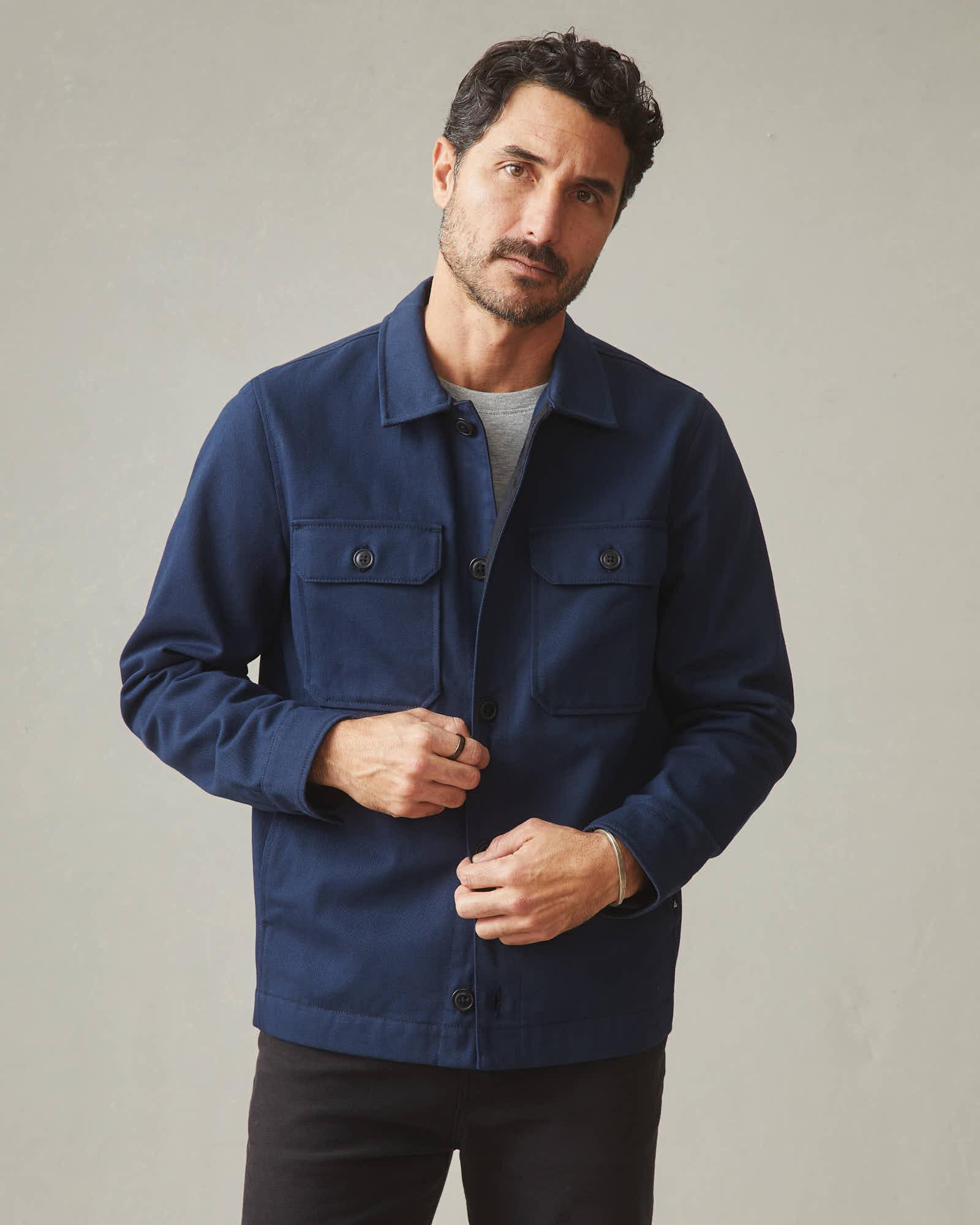 Men's Shirt Jacket - Navy Male Product Image