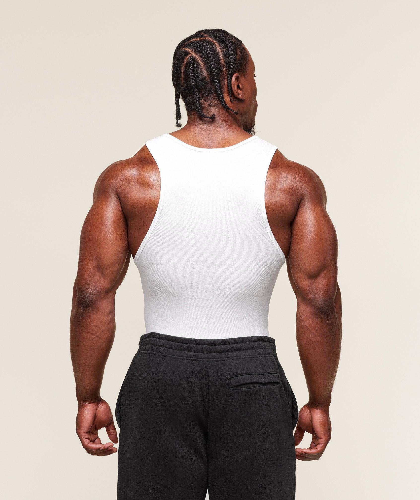 Gymshark Lifting Club Ribbed Tank - White Male Product Image