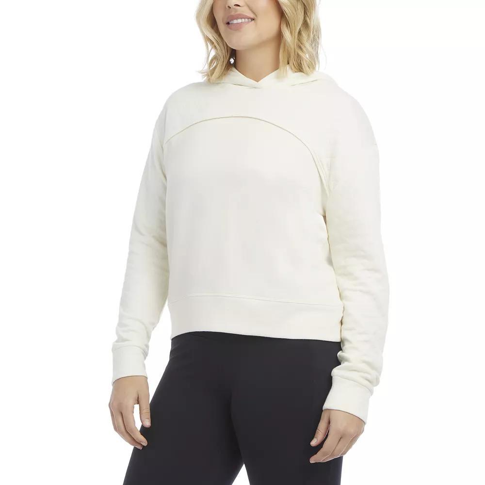 Womens Danskin Quilted Crop Hoodie Brown Product Image