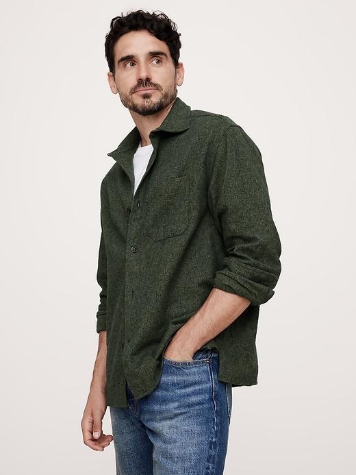Relaxed-Fit Flannel Overshirt Product Image