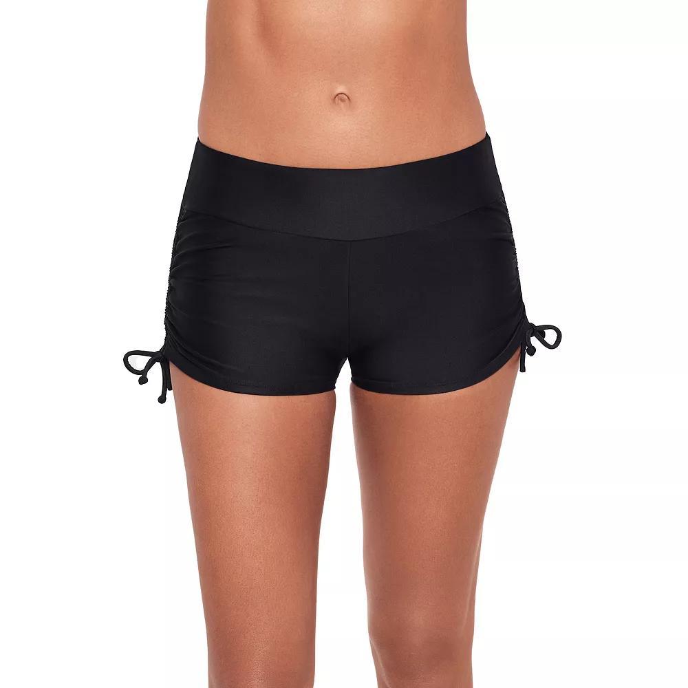 Women's ECO BEACH Side-Ruched Swim Shorts, Size: Small, Dusty Purple Product Image