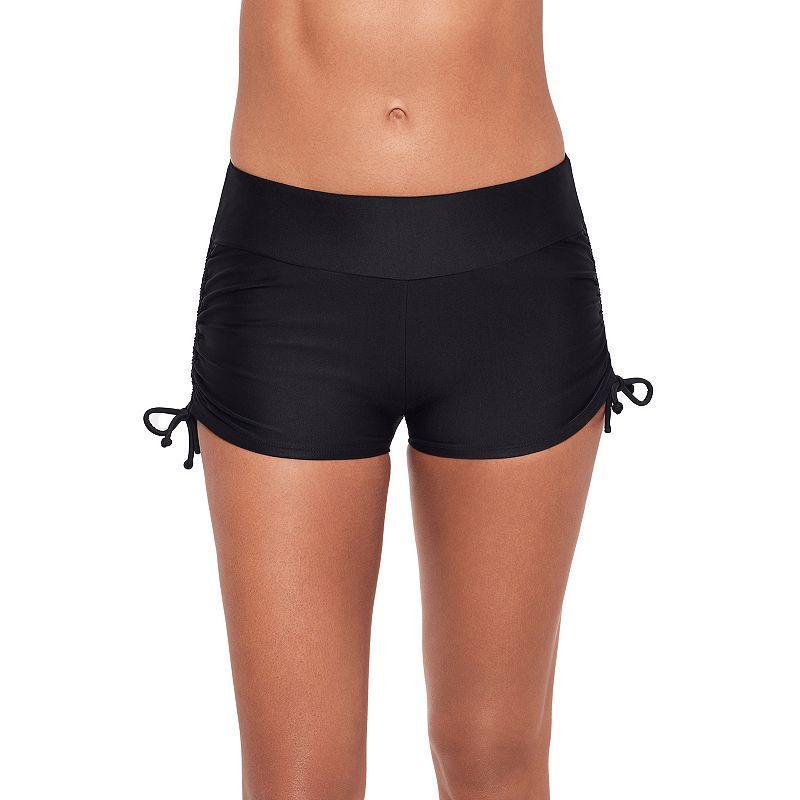 Women's ECO BEACH Side-Ruched Swim Shorts, Size: Small, Dusty Purple Product Image