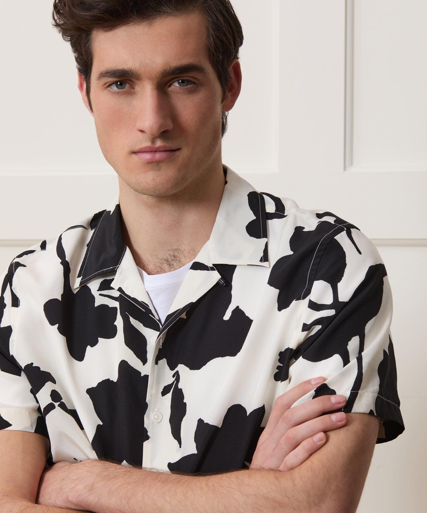 Cropped Silk-Cotton Camp Collar Shirt Product Image