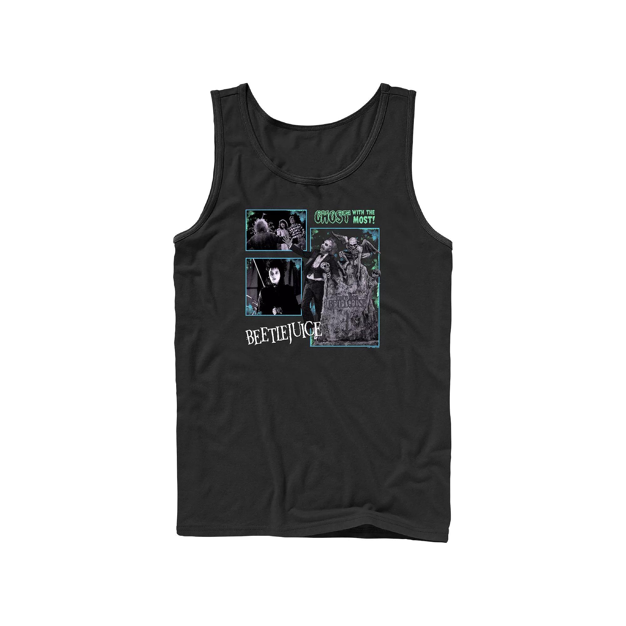 Men's Beetlejuice Movie Scenes Graphic Tank Top, Size: XL, Black Product Image