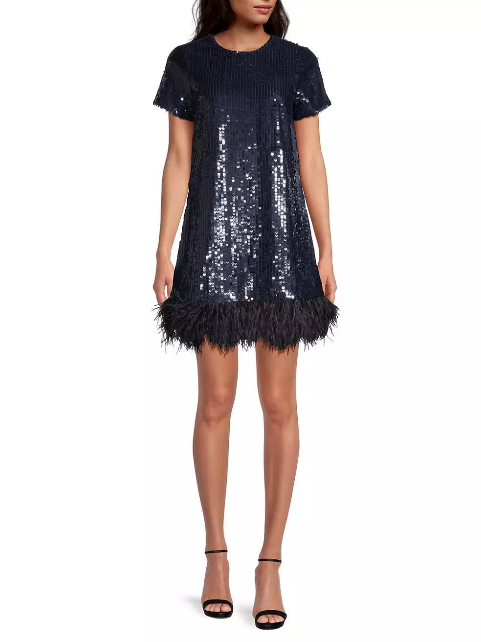 Marullo Sequined Feather Minidress Product Image