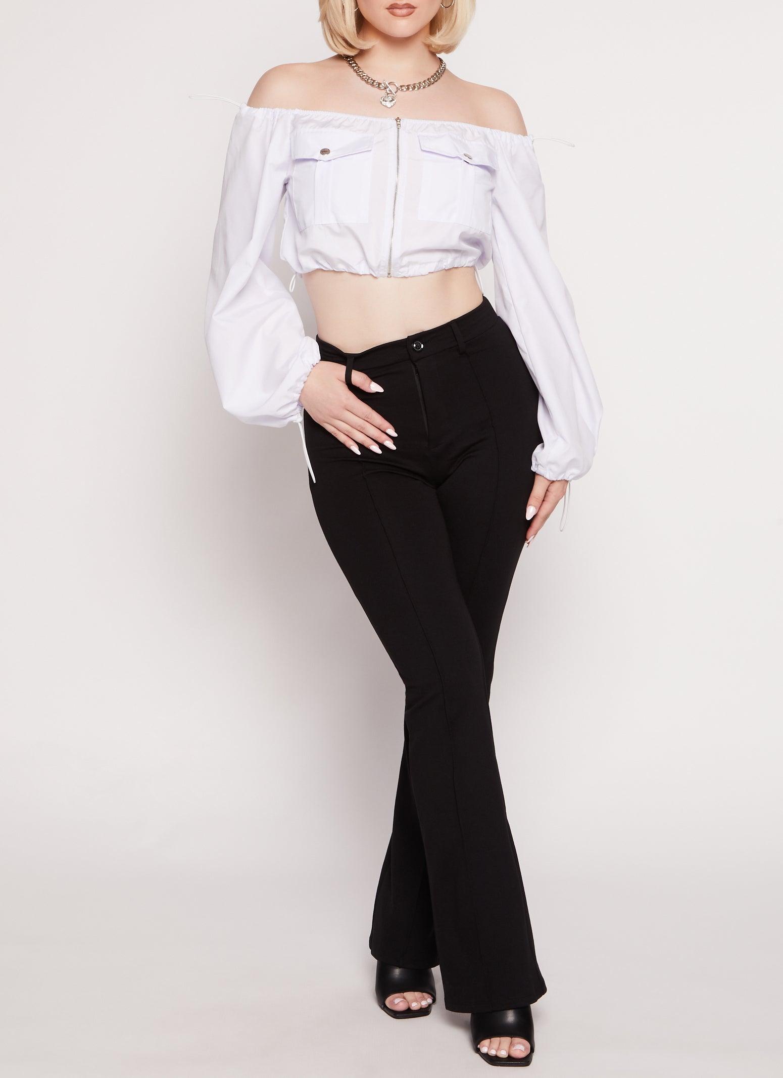 Womens Pintuck High Waist Dress Pants Product Image