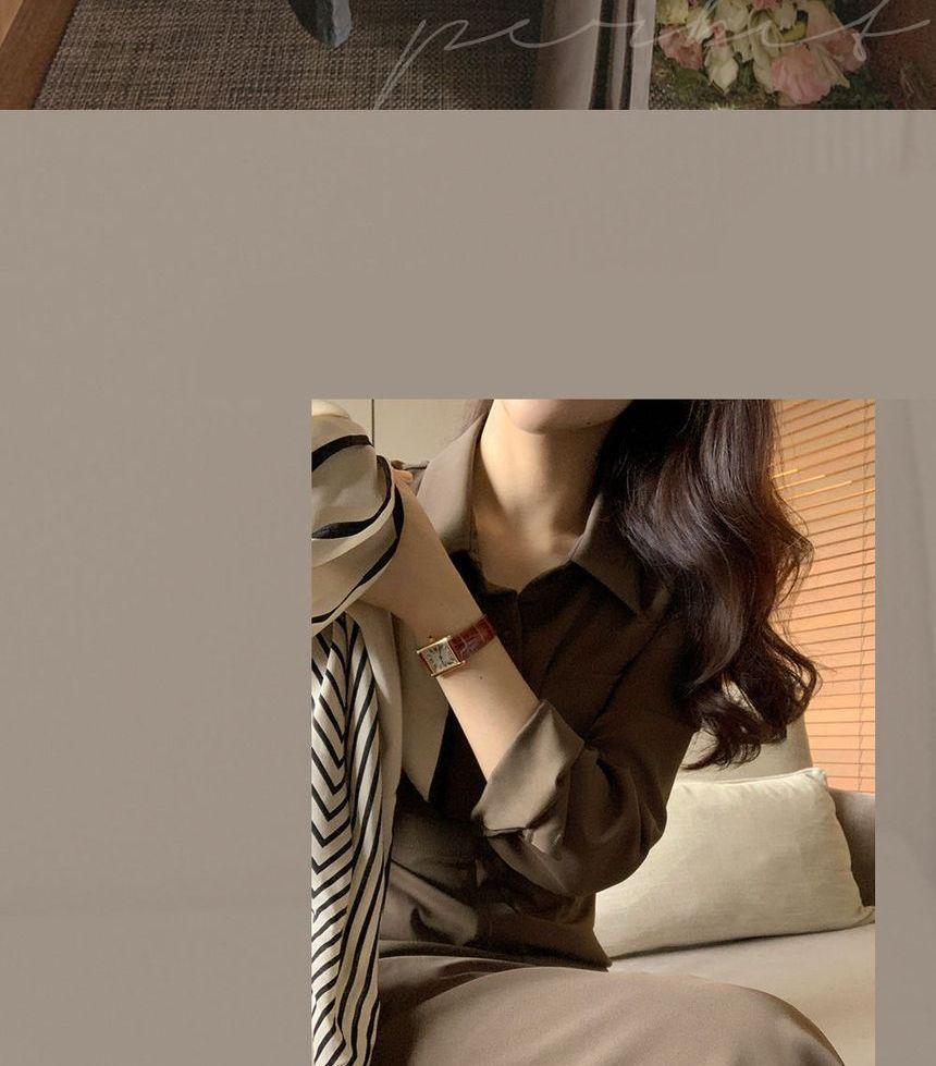 Plain Midi A-Line Shirtdress Product Image