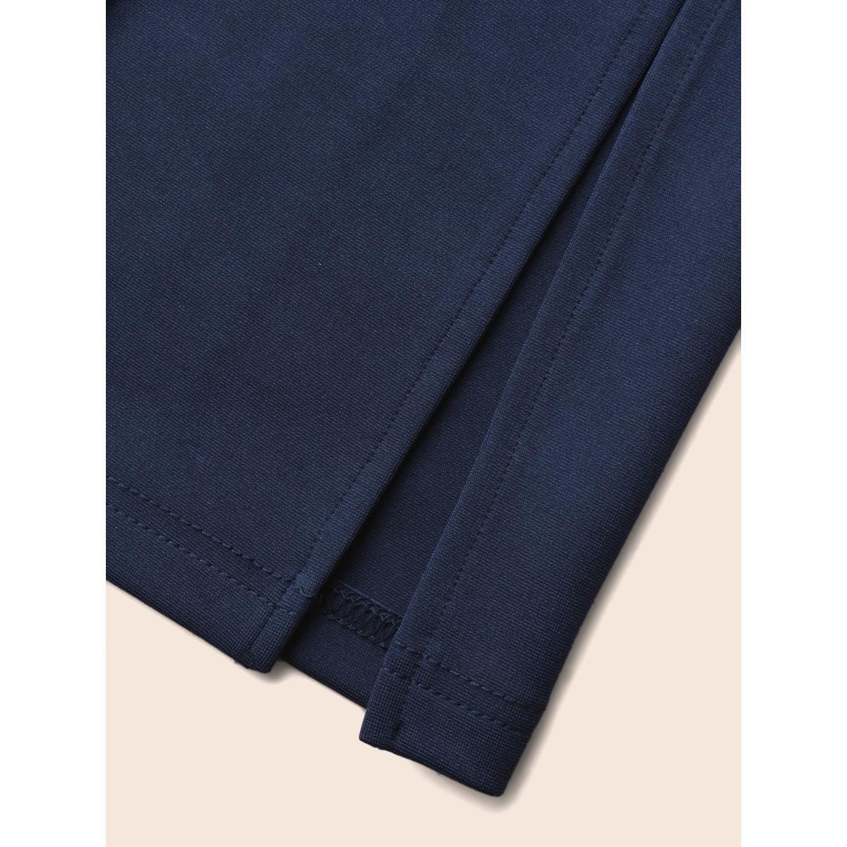 Plus Size Mid Rise Slit Hem Bootcut Pants Women Indigo Casual Bootcut Mid Rise Everyday Pants BloomChic 12/L Product Image