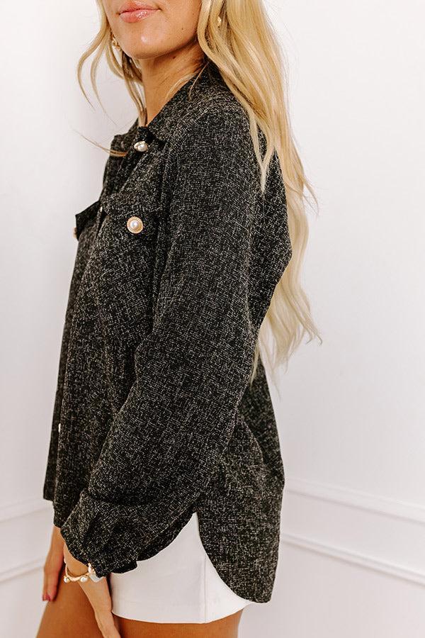 Fashion Diary Tweed Knit Button Up Product Image