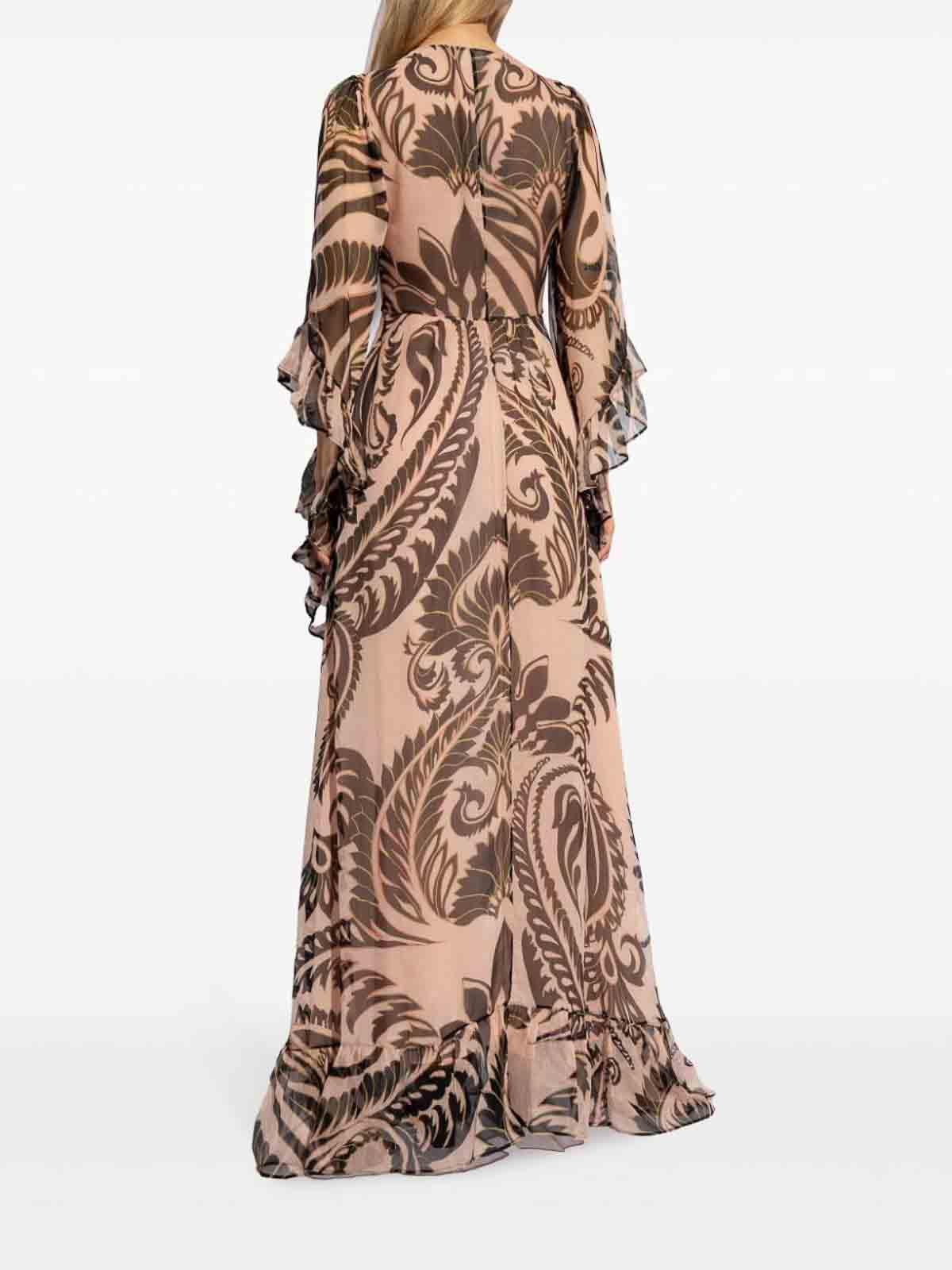 ETRO Printed Silk Dress With Ruching In Multicolour Product Image