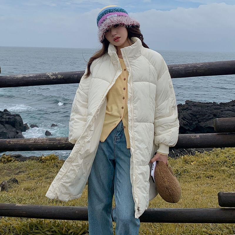 Plain Zip-Up Puffer Coat Product Image