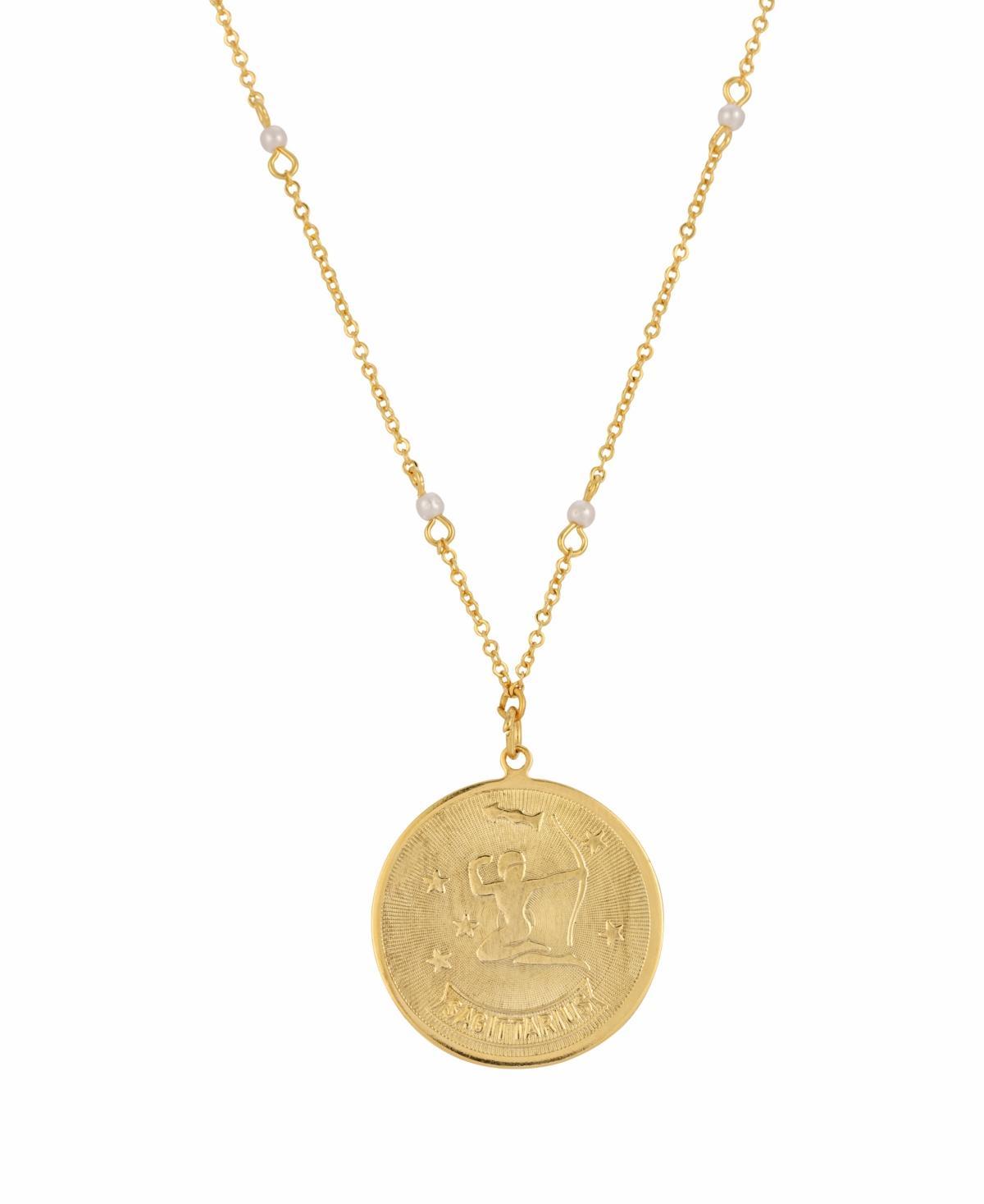 1928 Gold-tone Sagittarius Pendant Necklace, Womens, July Product Image