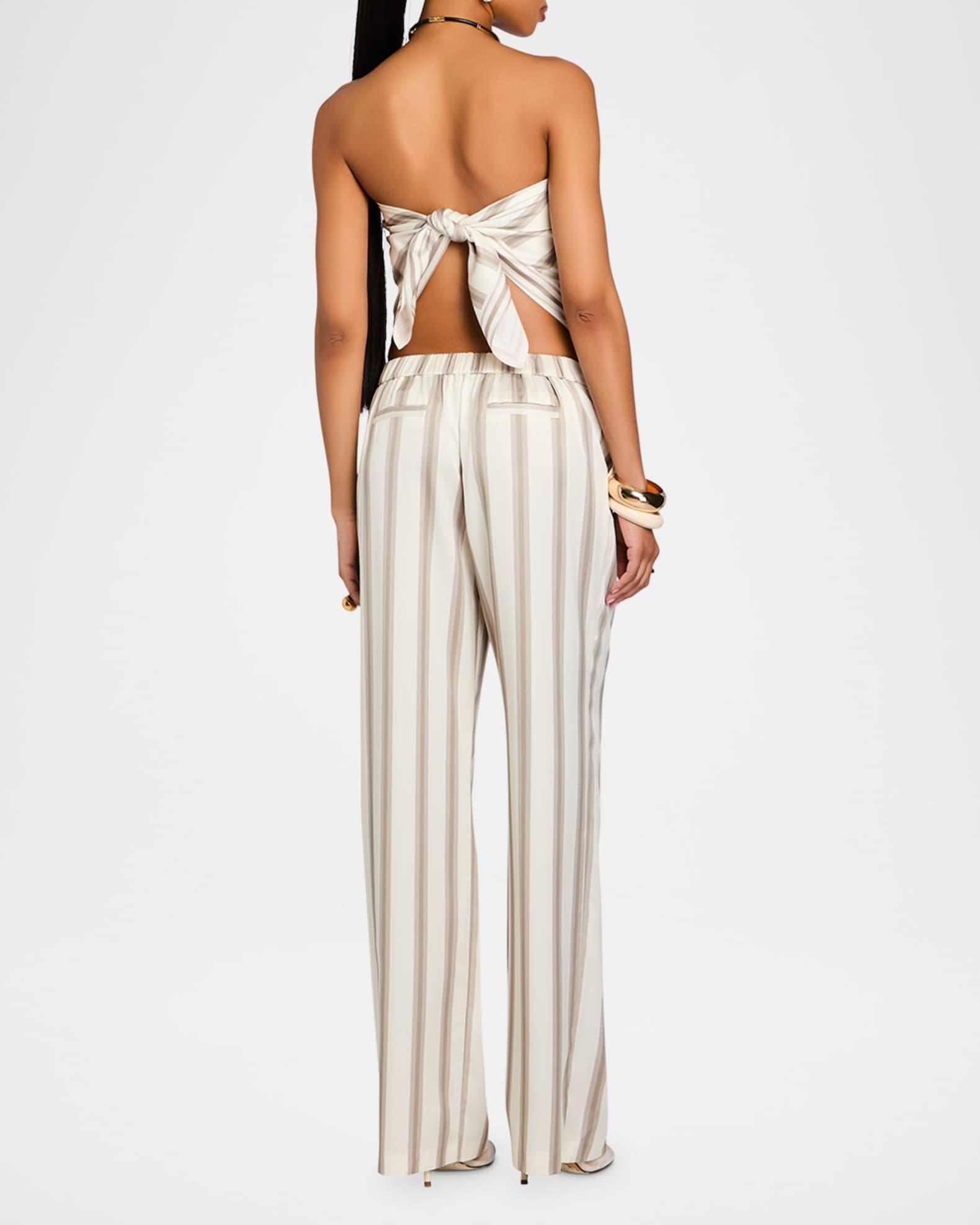 Marlowe Striped Satin Pants Product Image