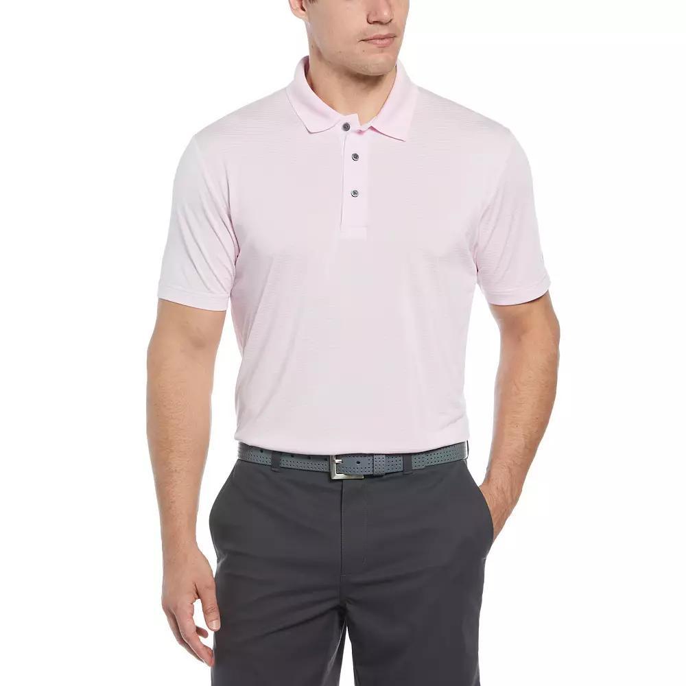 Mens Grand Slam Off Course Championship Striped Golf Polo Red Pepper Product Image