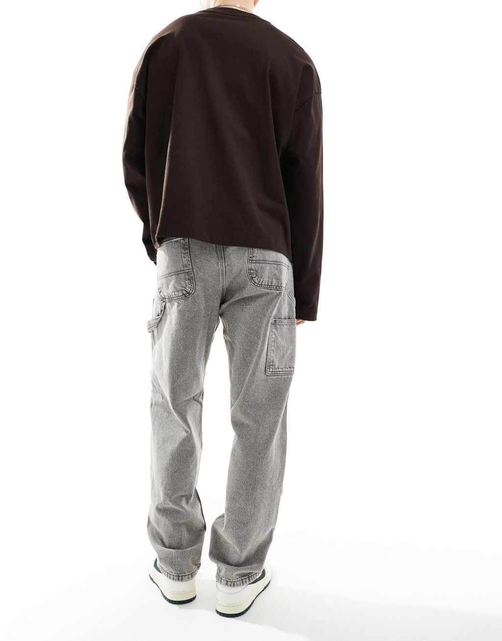 Jack & Jones Eddie loose painter jean in washed gray Product Image