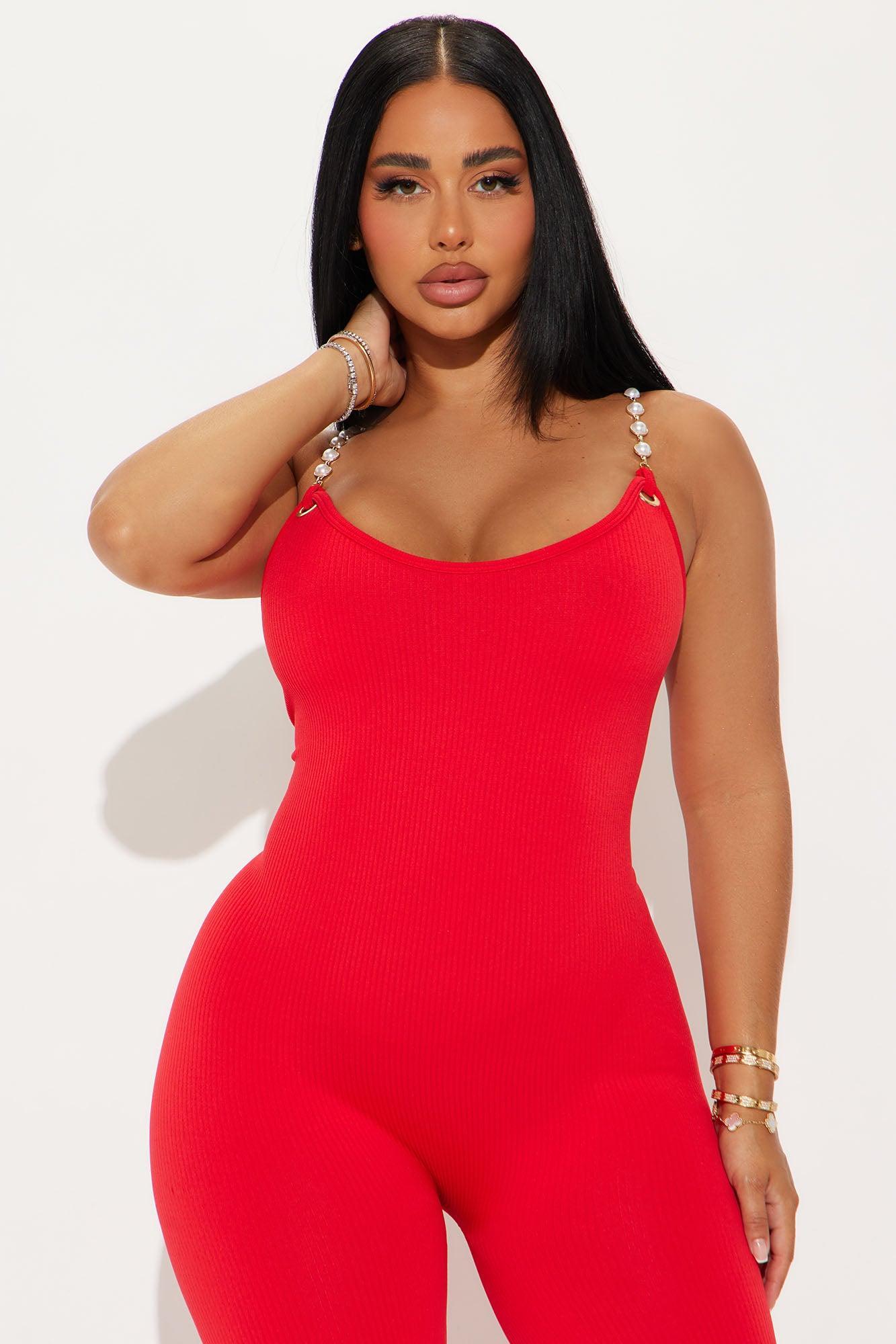 Clea Seamless Jumpsuit - Red Product Image