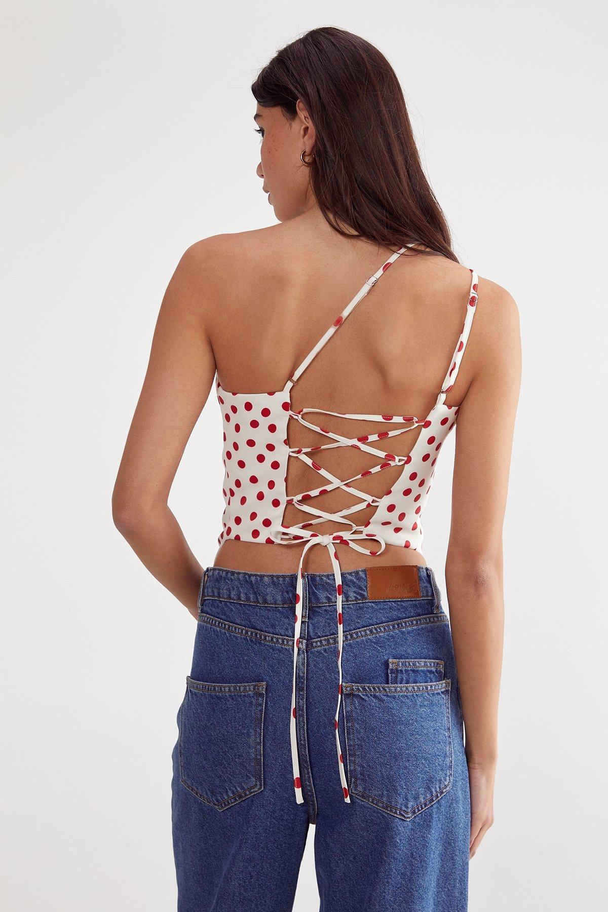 Tailored Spot Print Asym Top Product Image