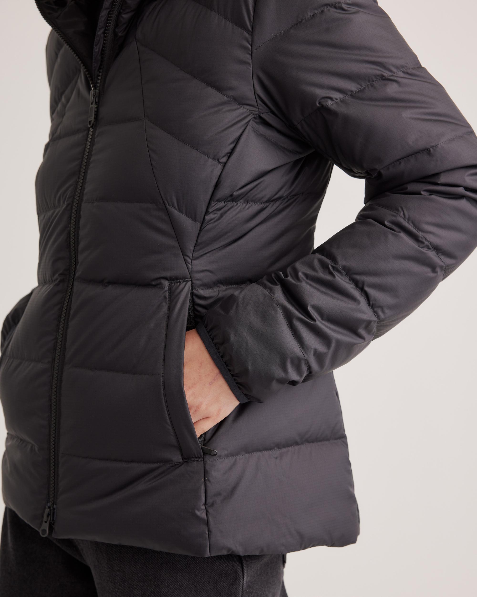 Quince | Women's Lightweight Down Packable Puffer Hooded Jacket Size XL, Recycled Polyester Product Image