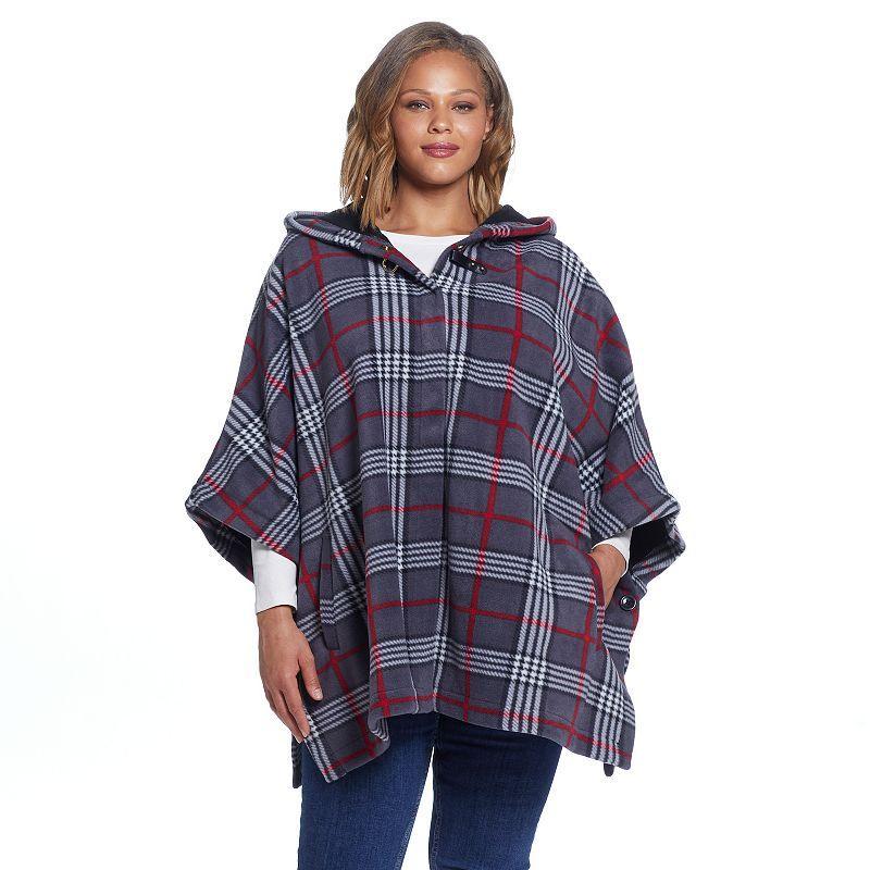 Women's Weathercast Hood Fleece Poncho, Coriander Ivory Product Image