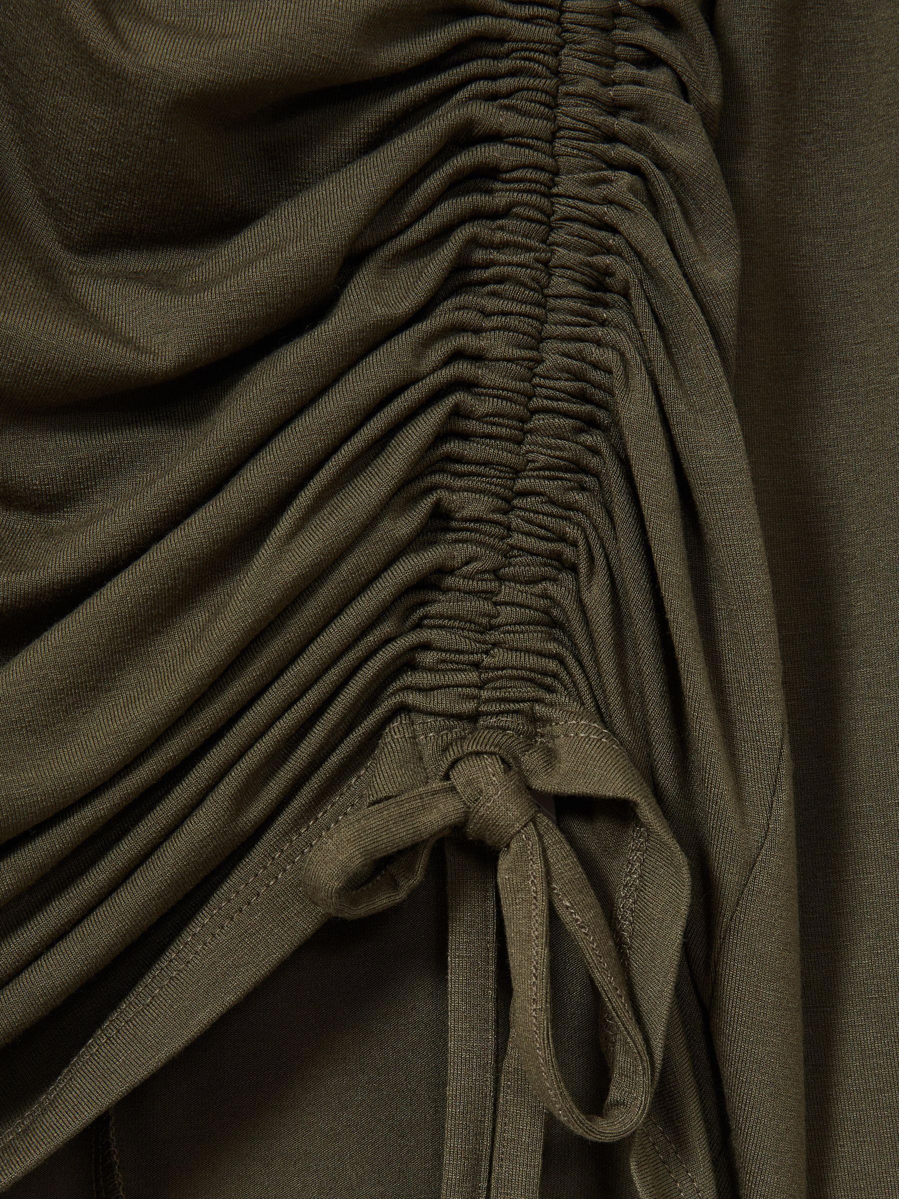Jersey Ruched Top in Khaki Product Image