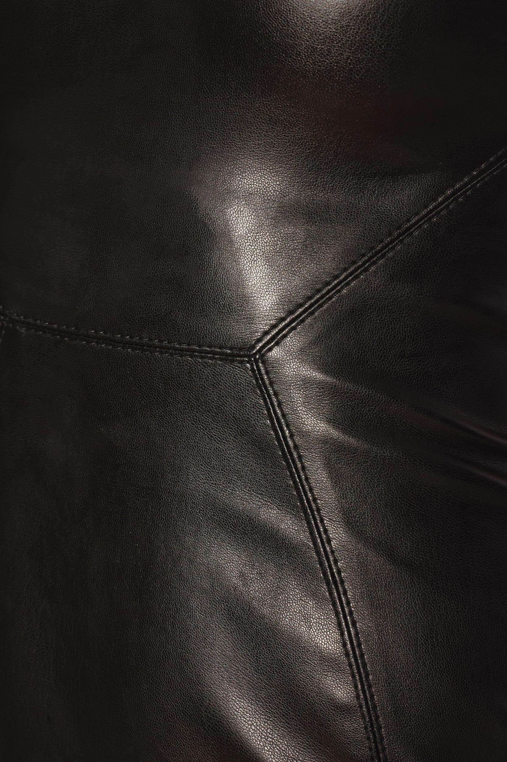 Strapless Vegan Leather Maxi Dress in Black Product Image