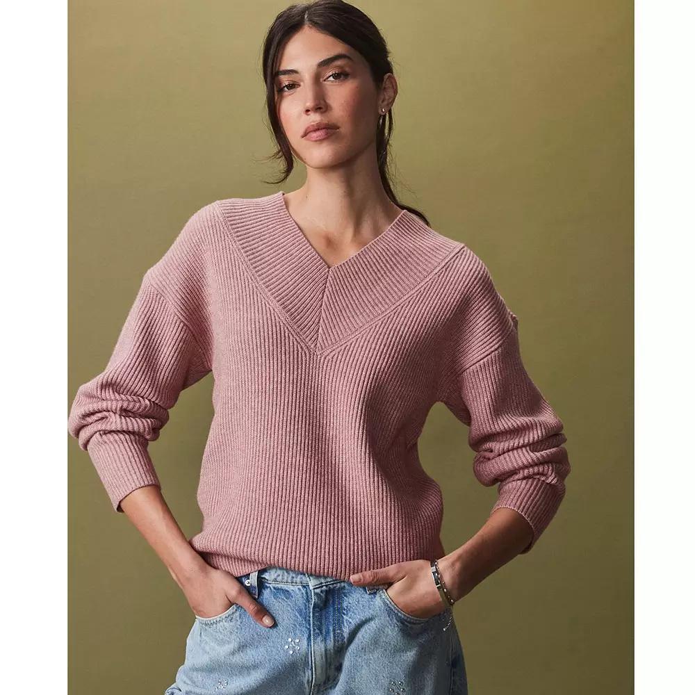 Women's NEXT V-Neck Sweater, Size: Medium, Pink Product Image