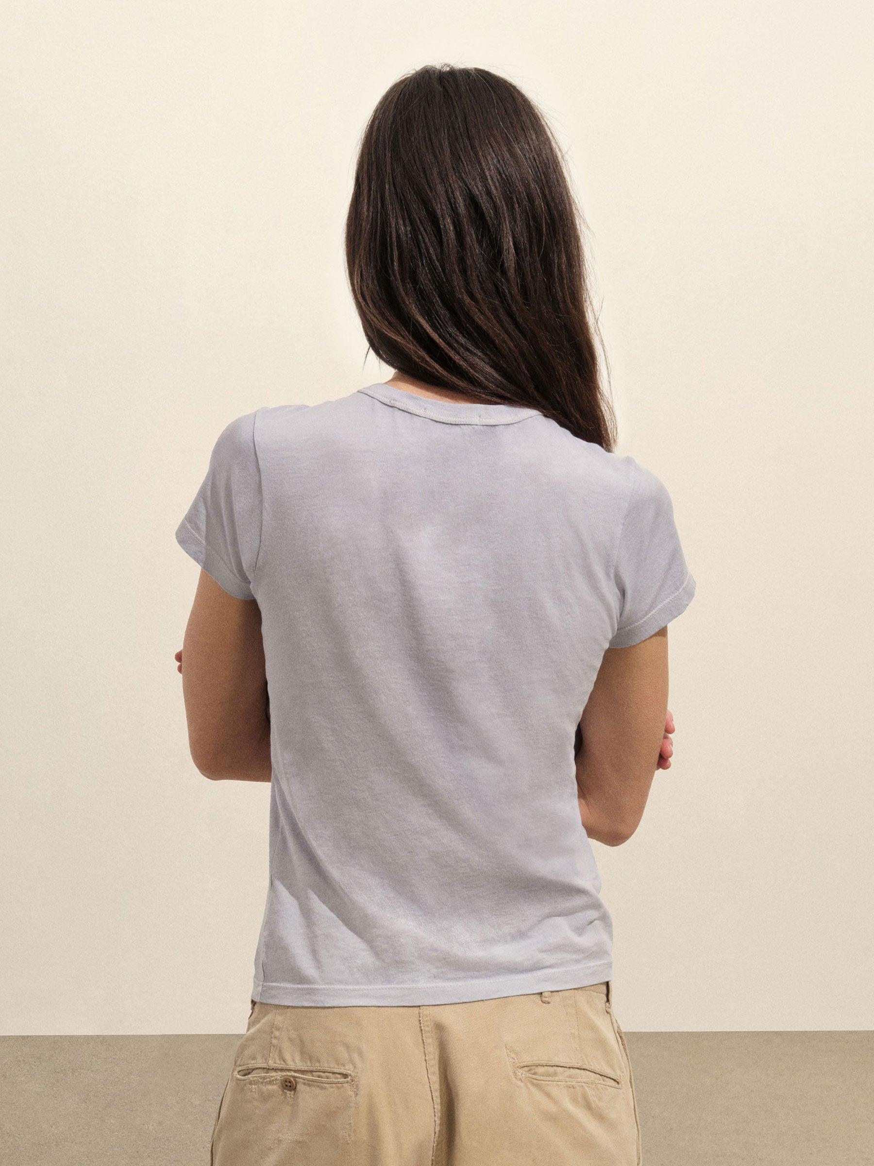 Dusty Blue Venice Wash Pima Slim Crew Product Image