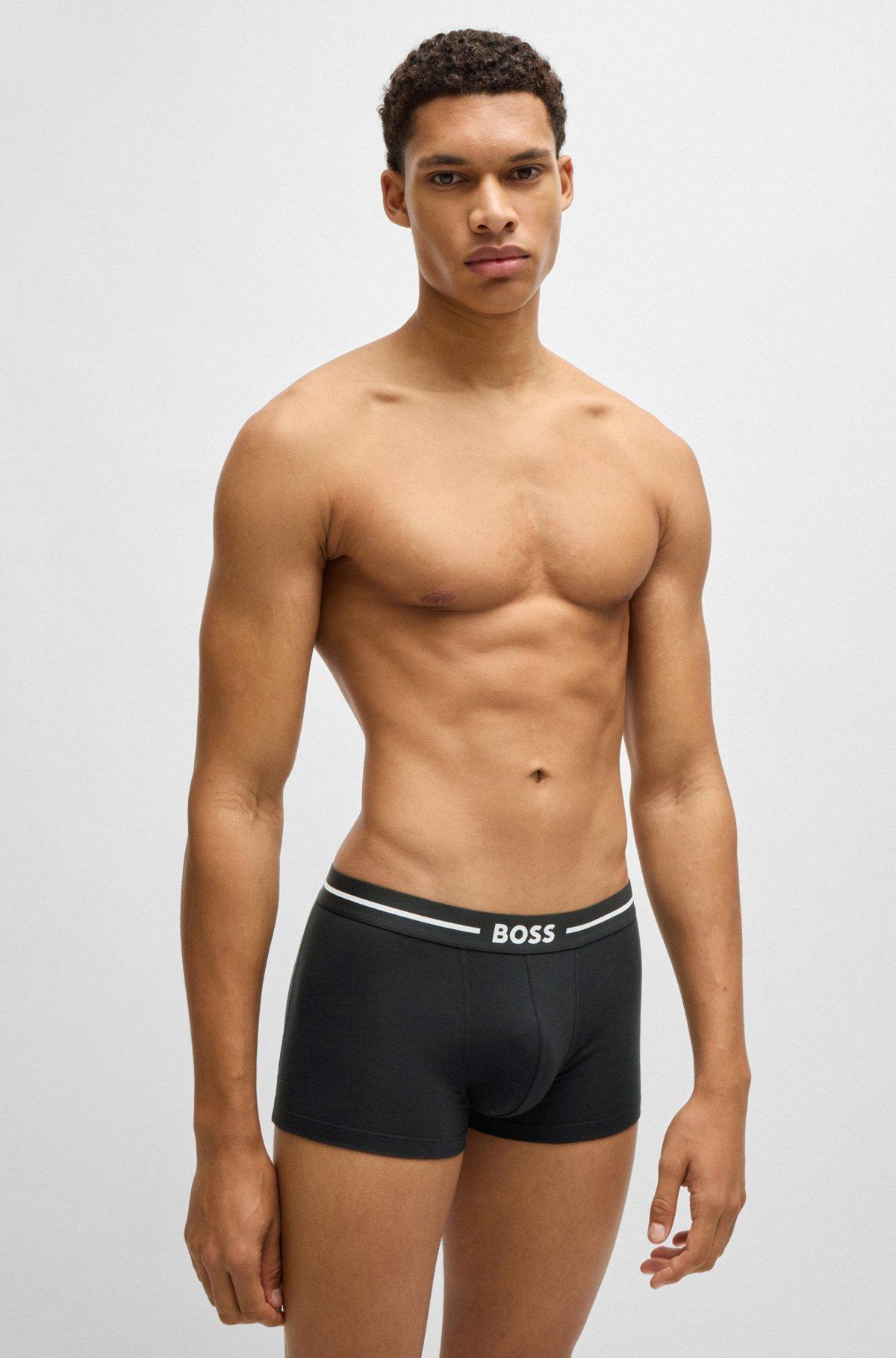 Three-pack of stretch-cotton trunks with logo waistbands Product Image