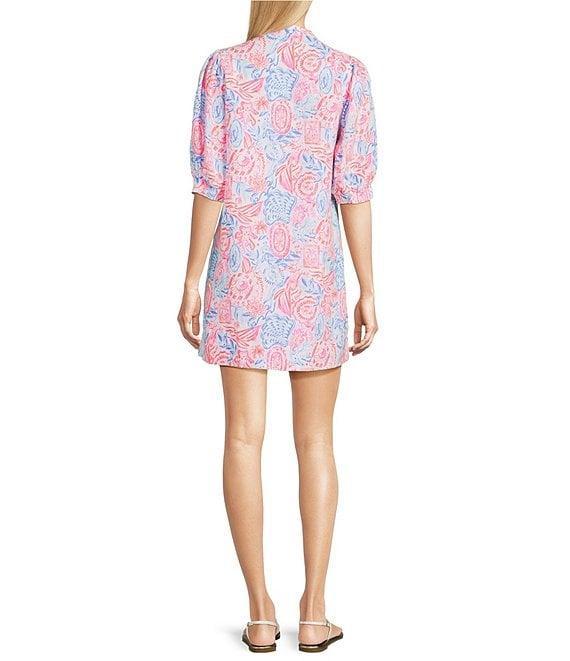 Lilly Pulitzer Mialeigh Lil Sun Sea Sand Print V-Neck Elbow Puff Sleeve Dress Product Image