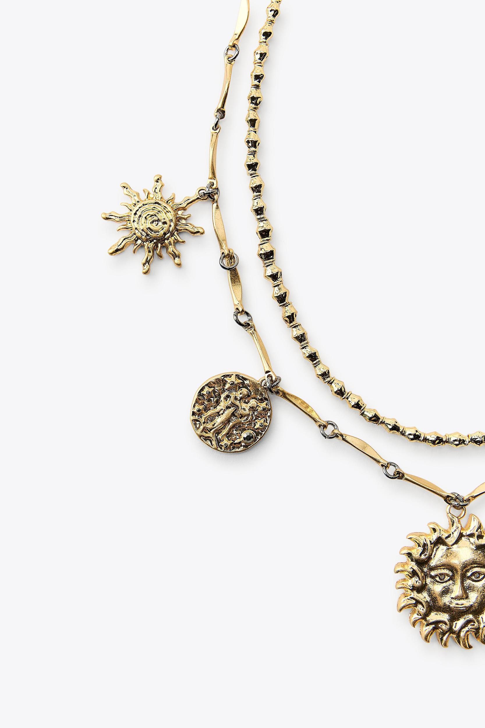 PACK OF 2 SUN AND MOON NECKLACES Product Image