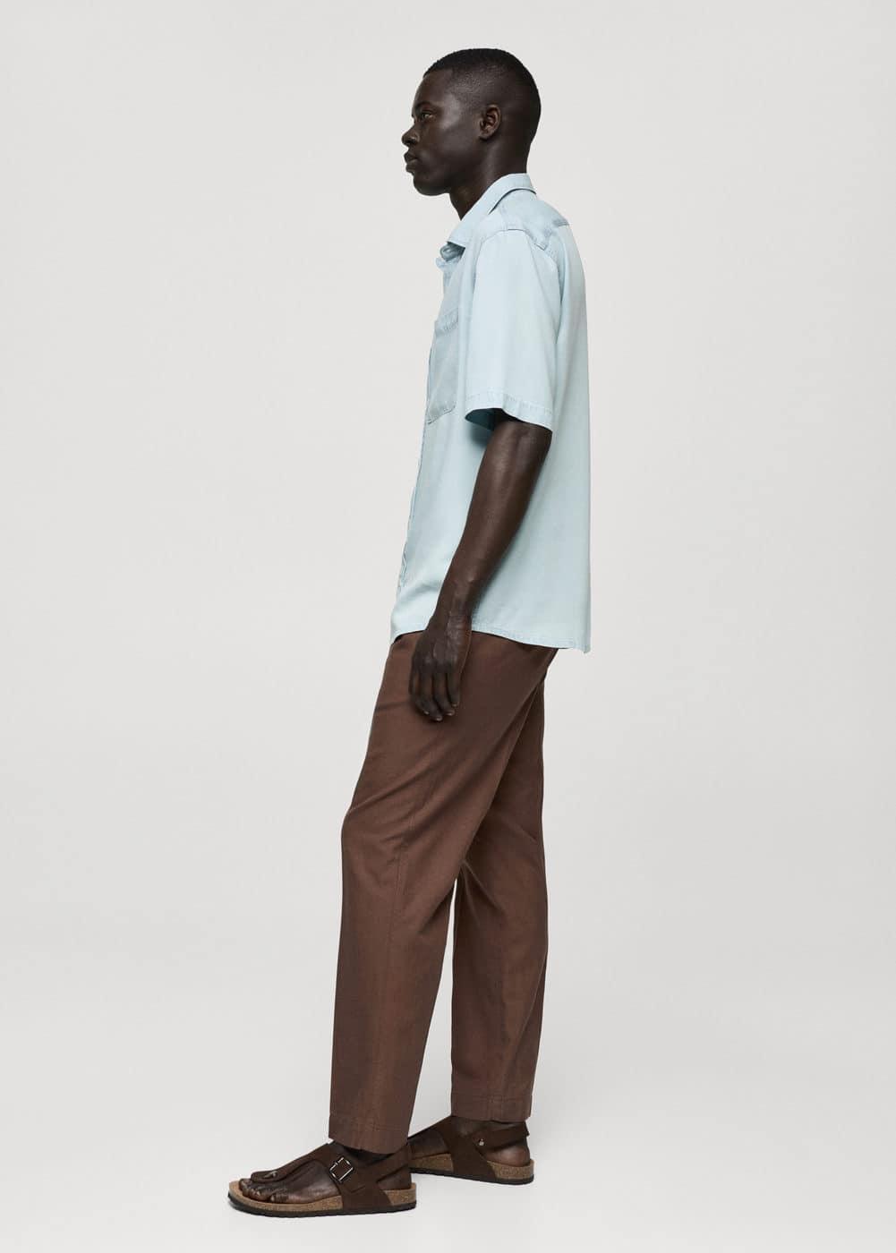 Regular-fit 100% Tencel shirt - Men | MANGO USA Product Image